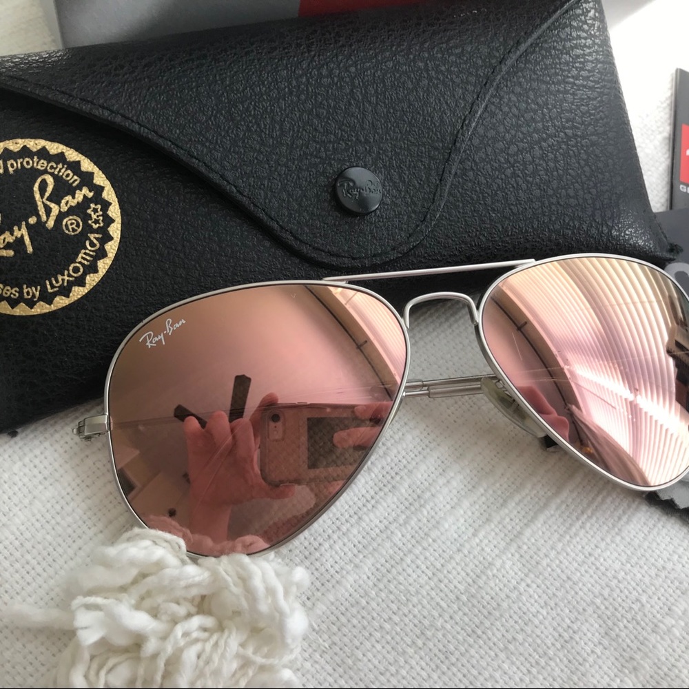 Copper w/ Silver Reflective Aviators